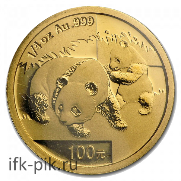 Китайская Панда, 100юаней, 2008, 1/4oz