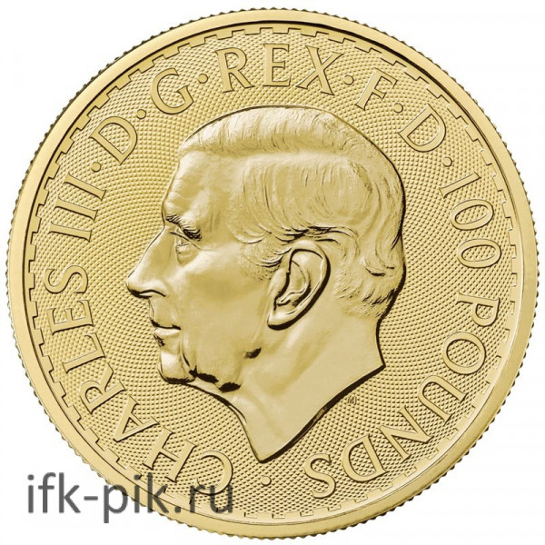 Золотая Британия, Чарльз III, 100 фунтов, 2023, 1oz