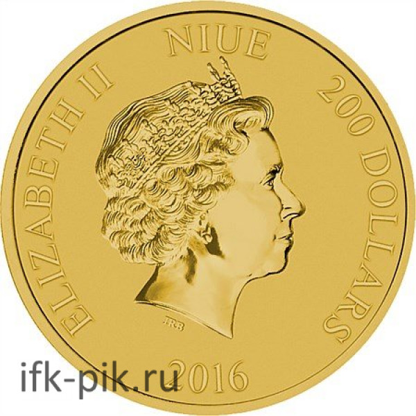 Золотая монета Ниуэ - Год Обезьяны 2016г., 200dollars