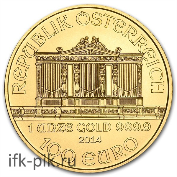 Австрийский Филармоник, 100euro, 1oz, 2018г.