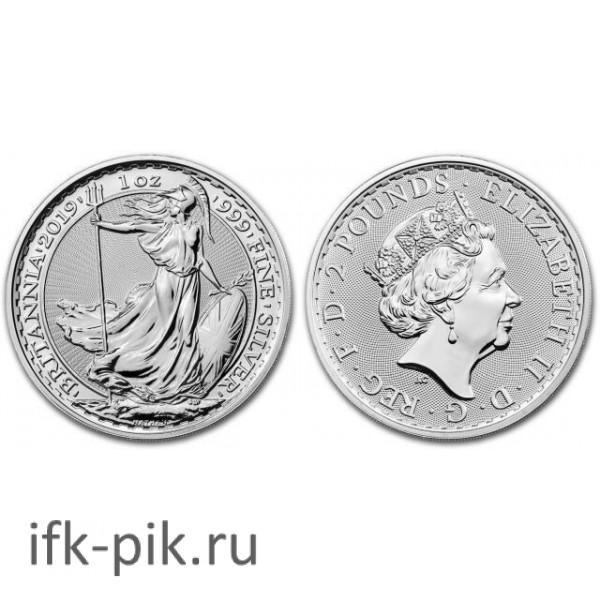 Серебряная Британия, 2017г., 1oz, 2 фунта