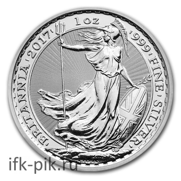 Серебряная Британия, 2017г., 1oz, 2 фунта